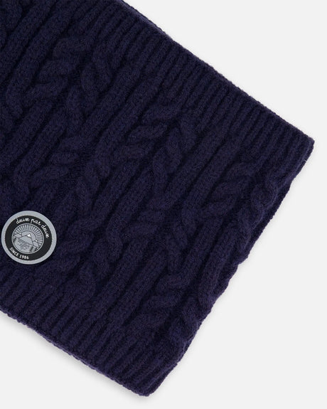 Lined Winter Neckwarmer Navy Blue | Deux par Deux | Jenni Kidz