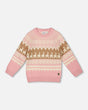 Llama Jacquard Sweater Dusty Pink | Deux par Deux | Jenni Kidz