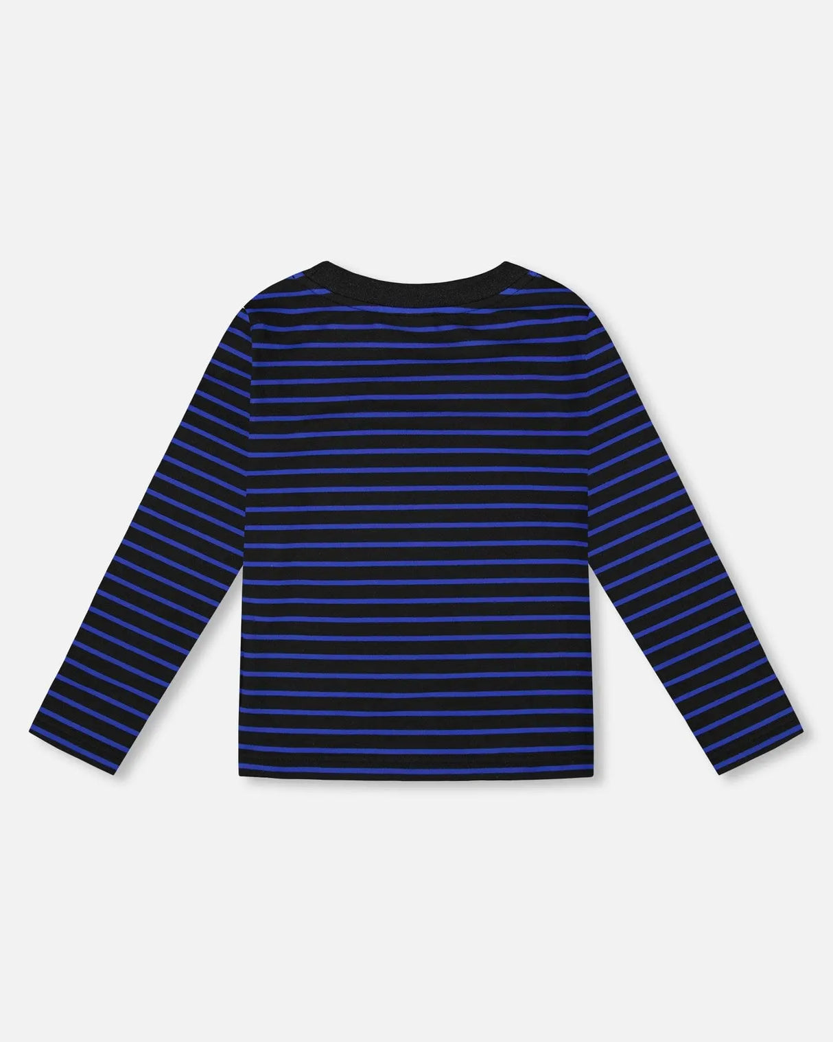 Long Sleeve Brushed Jersey Striped Tee Black | Deux par Deux | Jenni Kidz