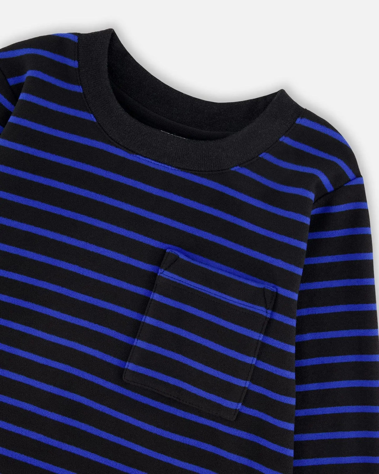 Long Sleeve Brushed Jersey Striped Tee Black | Deux par Deux | Jenni Kidz