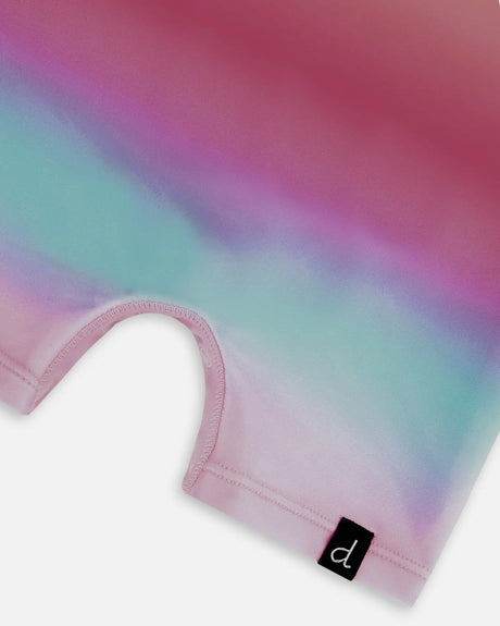 Long Sleeve One-Piece Rashguard Pink, Orange, And Turquoise | Deux par Deux | Jenni Kidz
