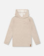 Long Sleeve Super Soft Brushed Jersey Hooded Tee Heather Beige | Deux par Deux | Jenni Kidz