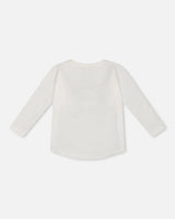 Long Sleeve T-Shirt With Print Off White | Deux par Deux | Jenni Kidz