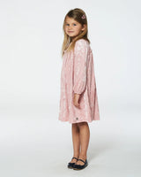 Long Sleeve Velvet Dress With Frills Light Pink | Deux par Deux | Jenni Kidz