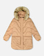 Long Wavy Quilt Puffy Coat Chanterelle | Deux par Deux | Jenni Kidz