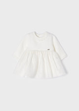 Combined Knit & Sparkle Tulle Formal Dress - Off White Girl | Mayoral - Jenni Kidz
