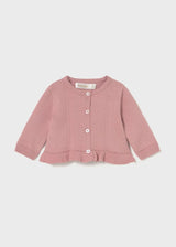 Cardigan detail with buttons and ruffle hem, baby girl outfit