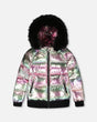 Metallic Puffy Coat Black And Multicolor | Deux par Deux | Jenni Kidz