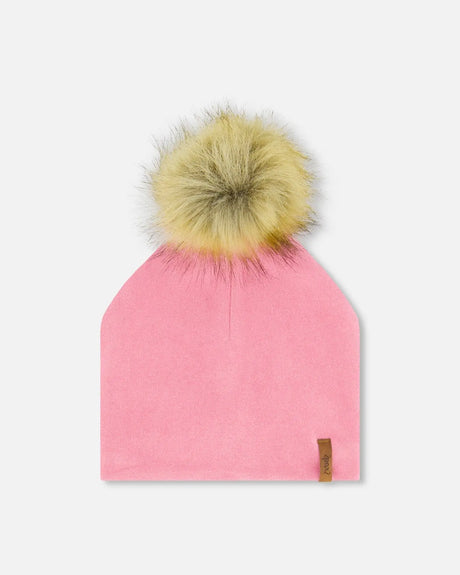 Mid-Season Jersey Detachable Pompom Hat Candy Pink | Deux par Deux | Jenni Kidz