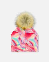 Mid-Season Jersey Detachable Pompom Hat Printed Marble | Deux par Deux | Jenni Kidz