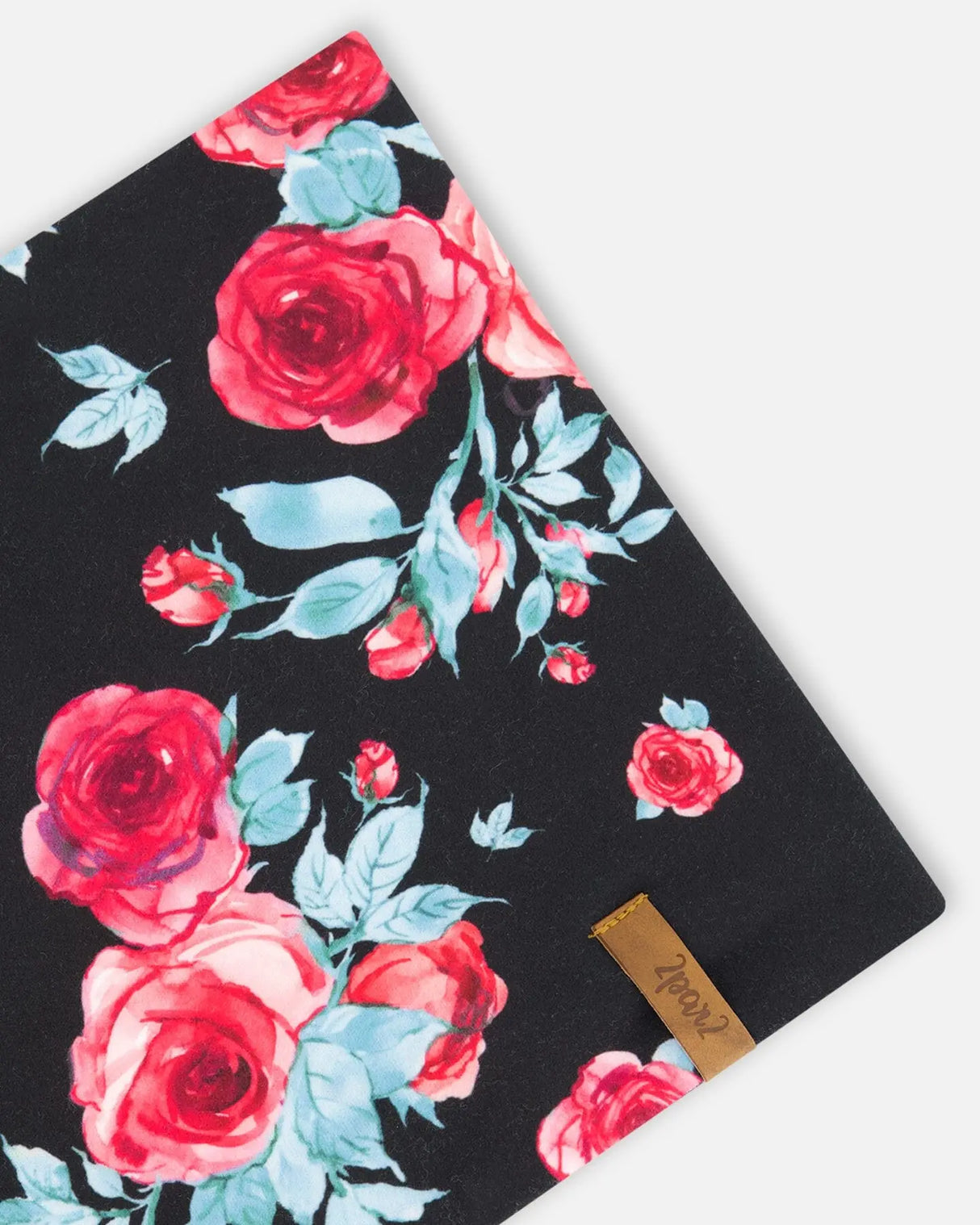 Mid-Season Jersey Neckwarmer Black Printed Roses | Deux par Deux | Jenni Kidz