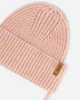 Mid-Season Knit Hat With Strings Dusty Pink | Deux par Deux | Jenni Kidz