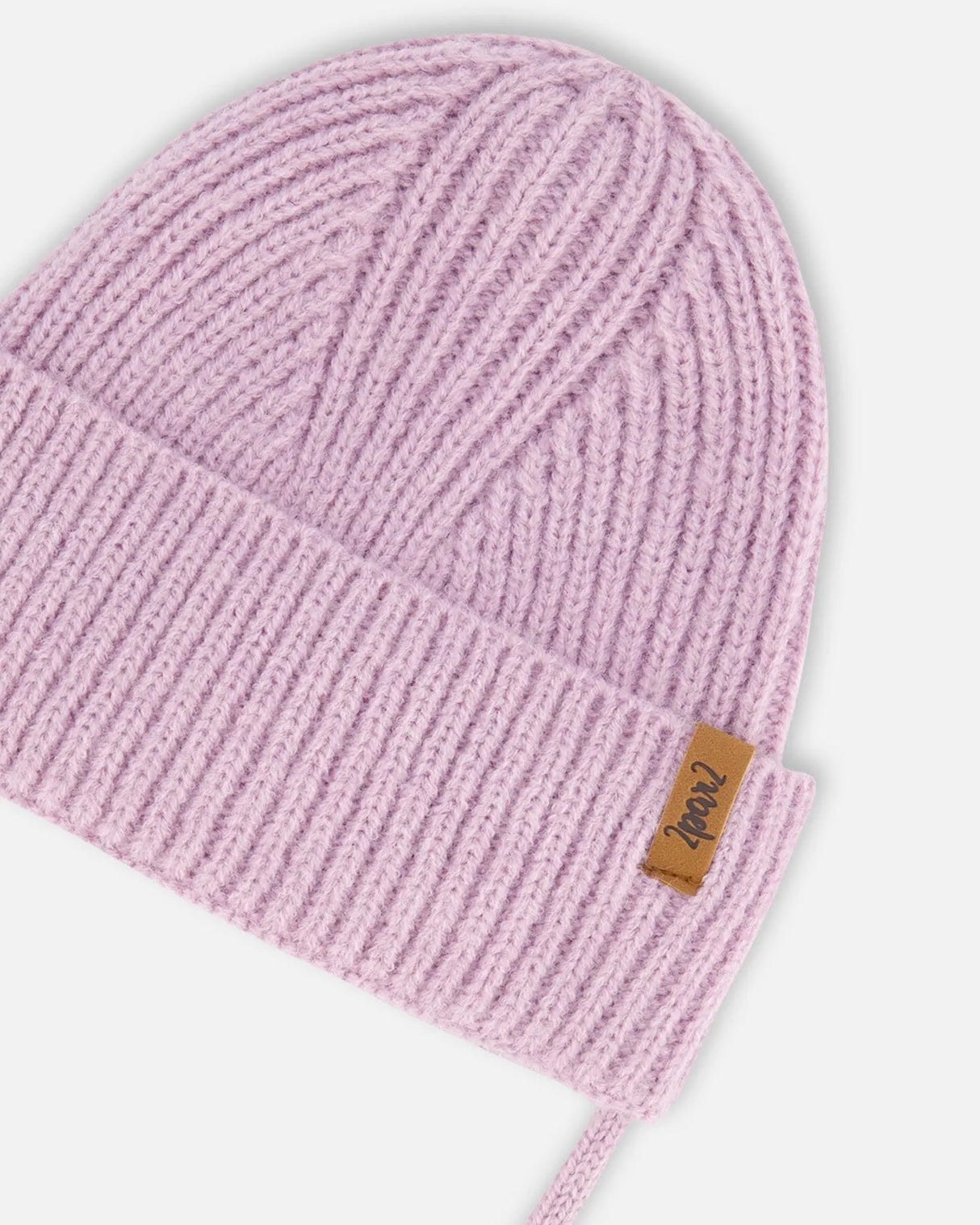 Mid-Season Knit Hat With Strings Lilac | Deux par Deux | Jenni Kidz