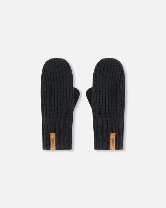 Mid-Season Knit Mittens Black | Deux par Deux | Jenni Kidz