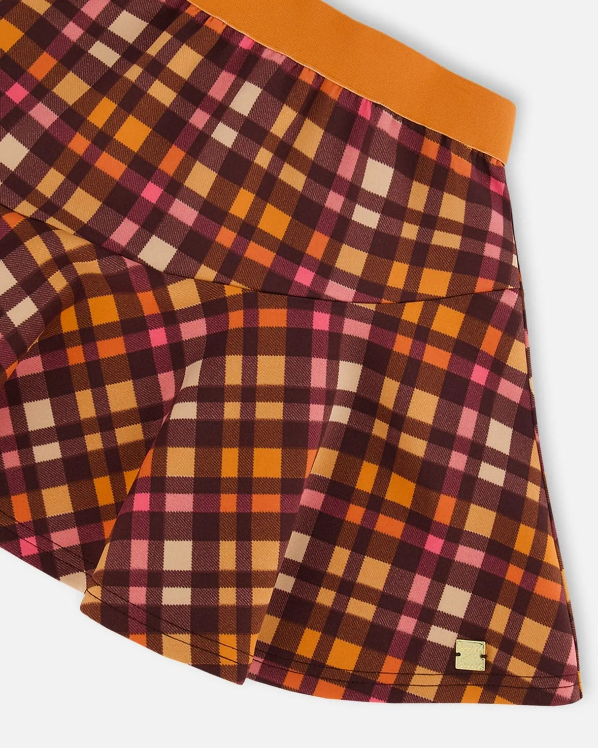 Milano Skirt Plaid Magenta And Brown | Deux par Deux | Jenni Kidz