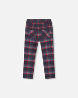 Milano Treggings Red And Navy Plaid | Deux par Deux | Jenni Kidz