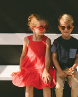 Multi-Tiered Eyelet Dress Red | Deux par Deux | Jenni Kidz