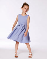 Neoprene Bow Dress Old Blue | Deux par Deux | Jenni Kidz