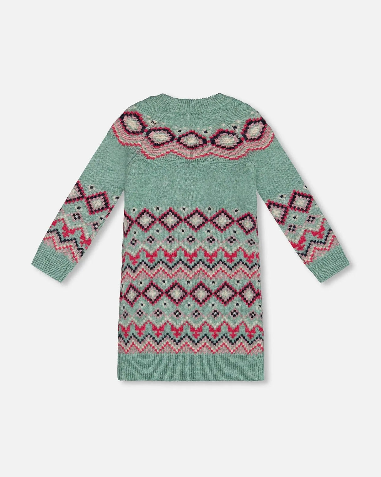 Norwegian Jacquard Knit Dress Mint | Deux par Deux | Jenni Kidz