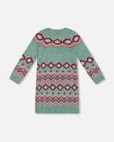 Norwegian Jacquard Knit Dress Mint | Deux par Deux | Jenni Kidz