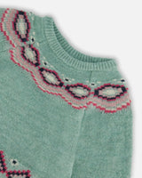 Norwegian Jacquard Knit Dress Mint | Deux par Deux | Jenni Kidz