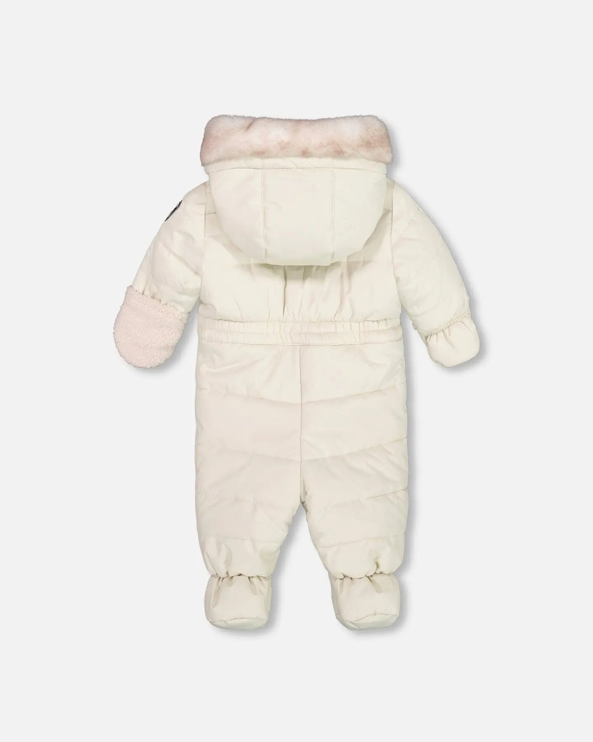 One Piece Baby Bear Face Snowsuit Silver White Designed For Car Seat | Deux par Deux | Jenni Kidz