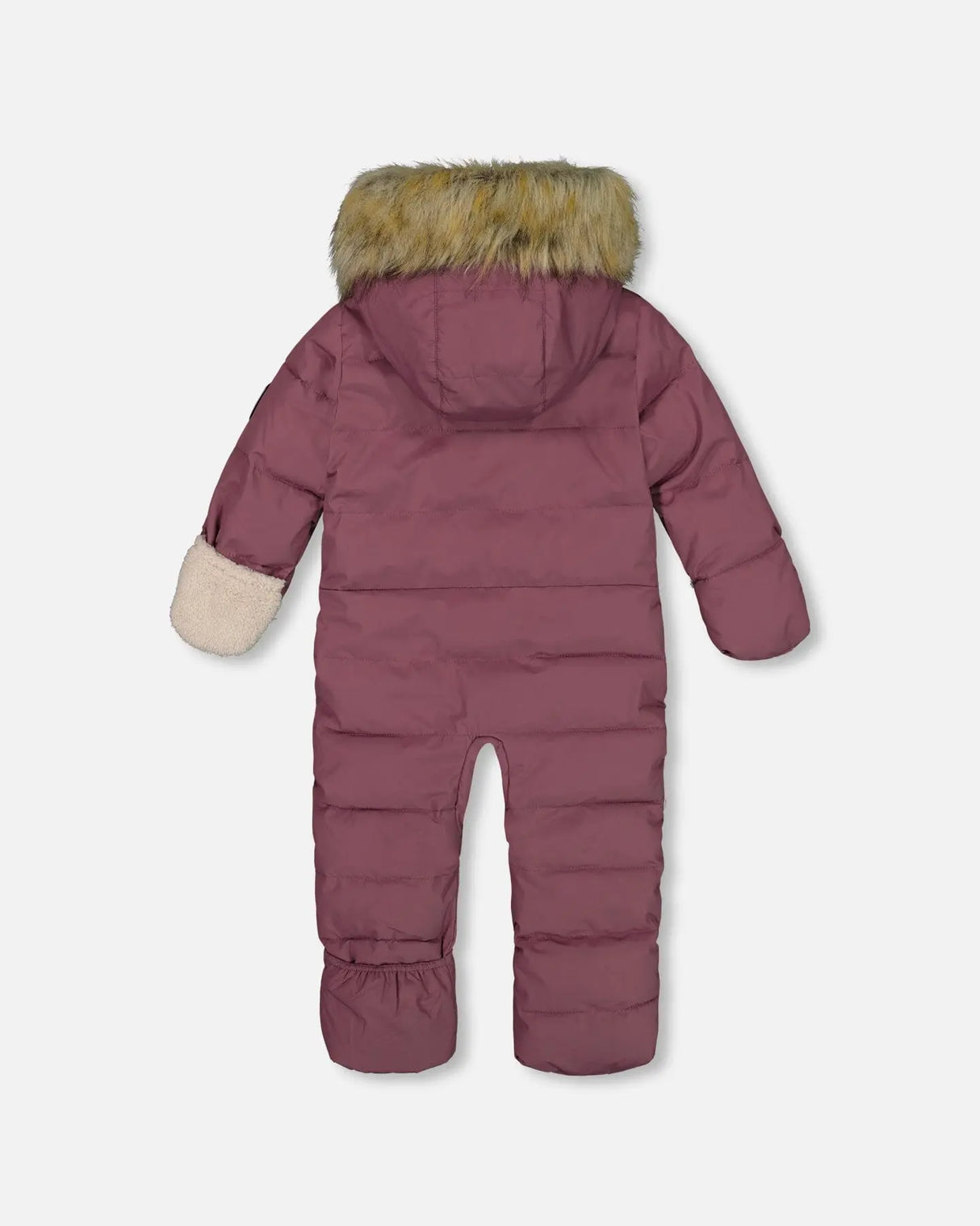 One Piece Baby Hooded Snowsuit Dark Purple Designed For Car Seat | Deux par Deux | Jenni Kidz