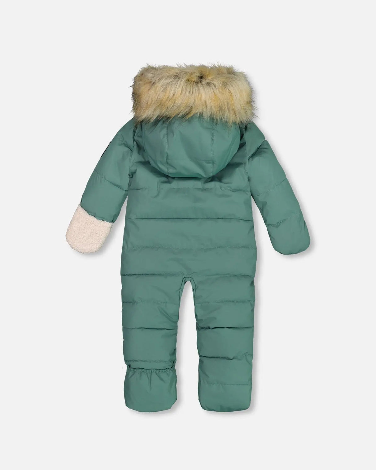 One Piece Baby Hooded Snowsuit Silver Pine Designed For Car Seat | Deux par Deux | Jenni Kidz