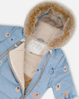 One Piece Baby Snowsuit Blue Bears Designed For Car Seat | Deux par Deux | Jenni Kidz