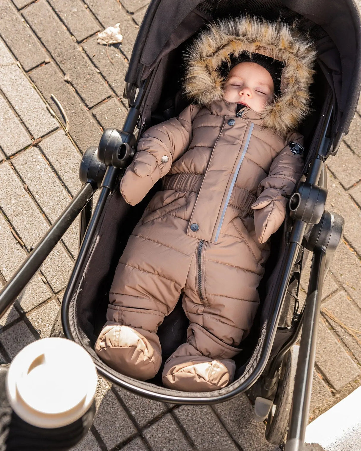 One Piece Baby Snowsuit Coffee | Deux par Deux | Jenni Kidz