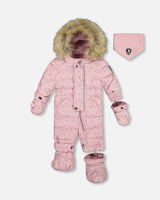 One Piece Baby Snowsuit Rose Printed Mini Flowers | Deux par Deux | Jenni Kidz