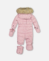 One Piece Baby Snowsuit Rose Printed Mini Flowers | Deux par Deux | Jenni Kidz