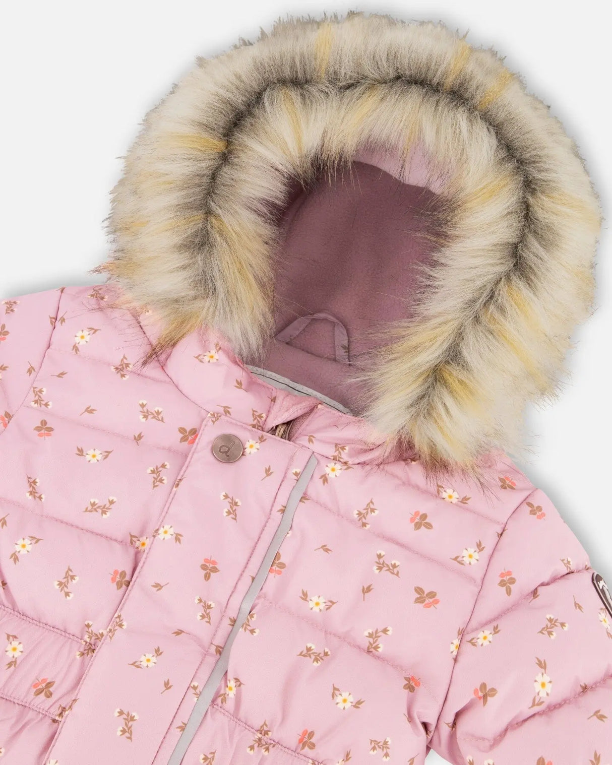 One Piece Baby Snowsuit Rose Printed Mini Flowers | Deux par Deux | Jenni Kidz