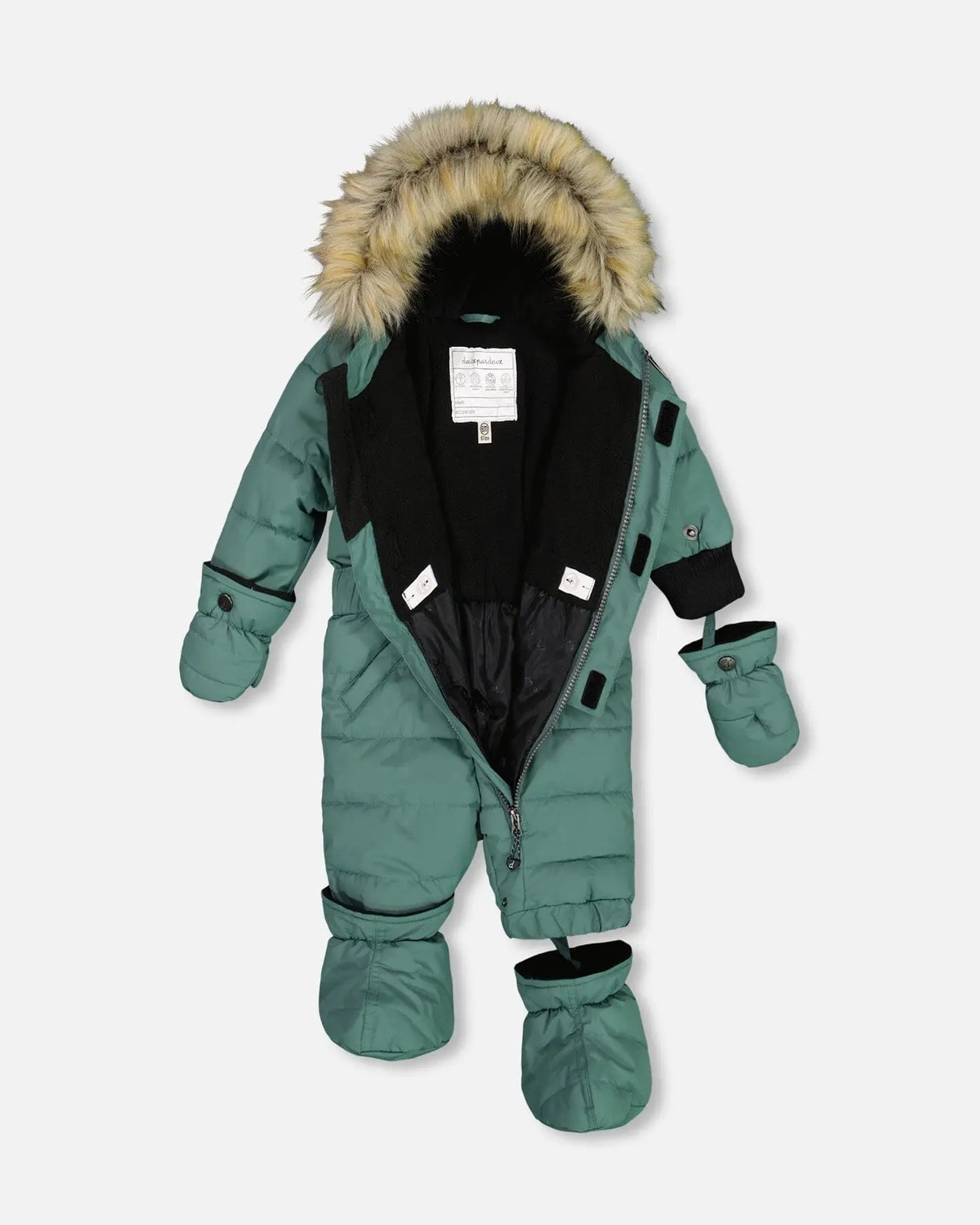 One Piece Baby Snowsuit Silver Pine | Deux par Deux | Jenni Kidz