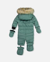 One Piece Baby Snowsuit Silver Pine | Deux par Deux | Jenni Kidz