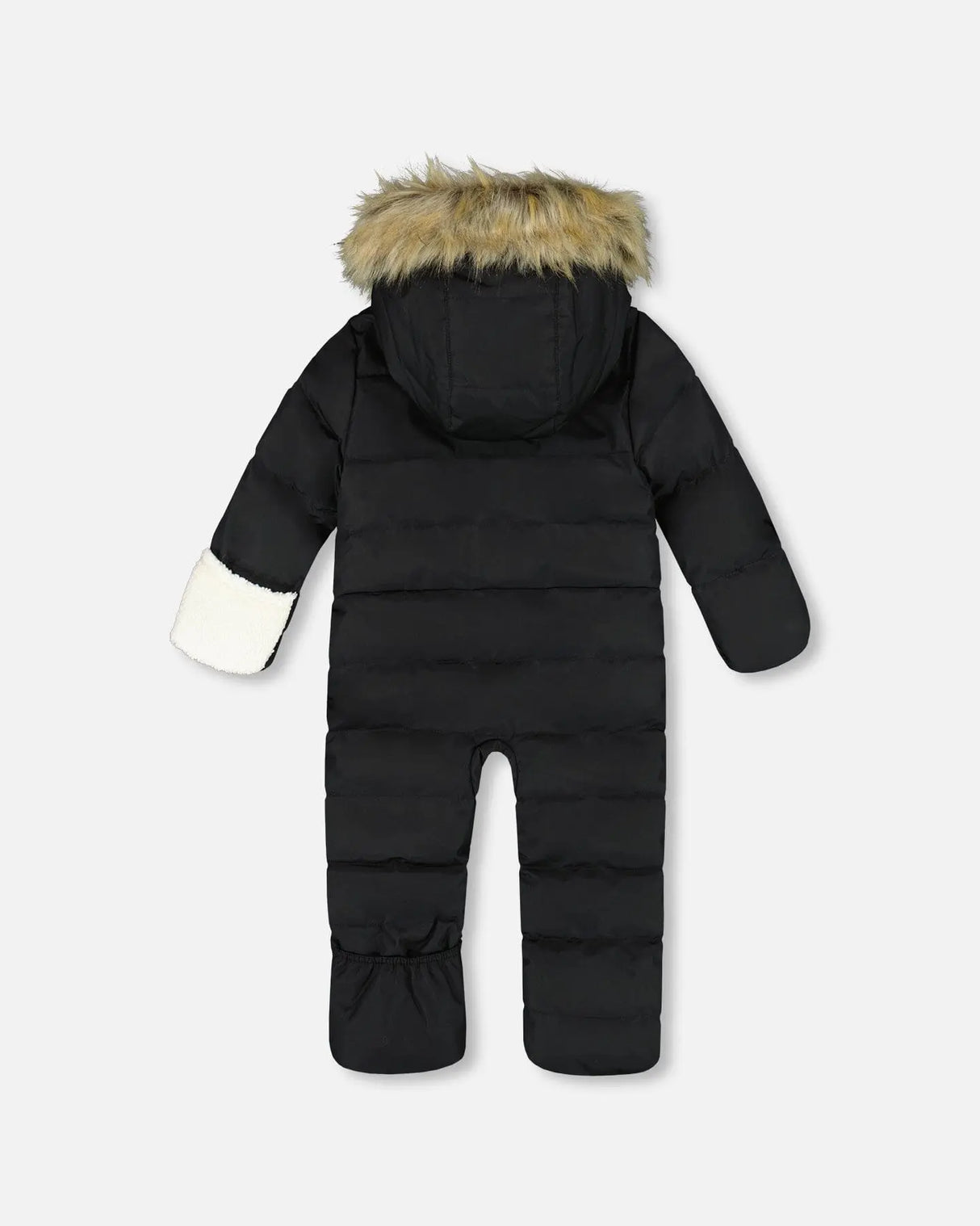One-Piece Baby Snug Snowsuit Designed For Car Seat Black | Deux par Deux | Jenni Kidz
