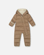 One-Piece Compressible Snowsuit Coffee For Baby Designed For Car Seat | Deux par Deux | Jenni Kidz