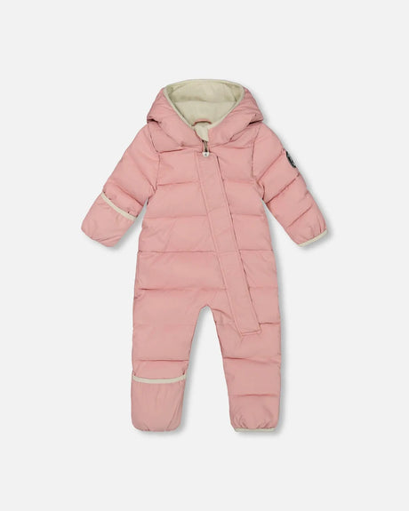 One-Piece Compressible Snowsuit Pink For Baby Designed For Car Seat | Deux par Deux | Jenni Kidz