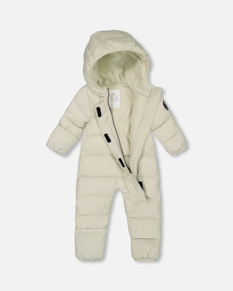 One-Piece Compressible Snowsuit White For Baby Designed For Car Seat | Deux par Deux | Jenni Kidz