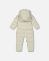 One-Piece Compressible Snowsuit White For Baby Designed For Car Seat | Deux par Deux | Jenni Kidz