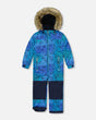 One-Piece Discover Snowsuit Blue Gradient Dinosaur Print | Deux par Deux | Jenni Kidz