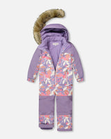 One-Piece Discover Snowsuit Lilac Retro Flower Print | Deux par Deux | Jenni Kidz