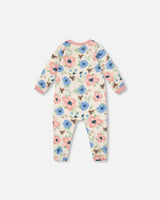 One-Piece Organic Cotton Pajama Off-White Flower Print | Deux par Deux | Jenni Kidz