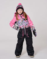One-Piece Play Snowsuit Black Retro Flower Print | Deux par Deux | Jenni Kidz