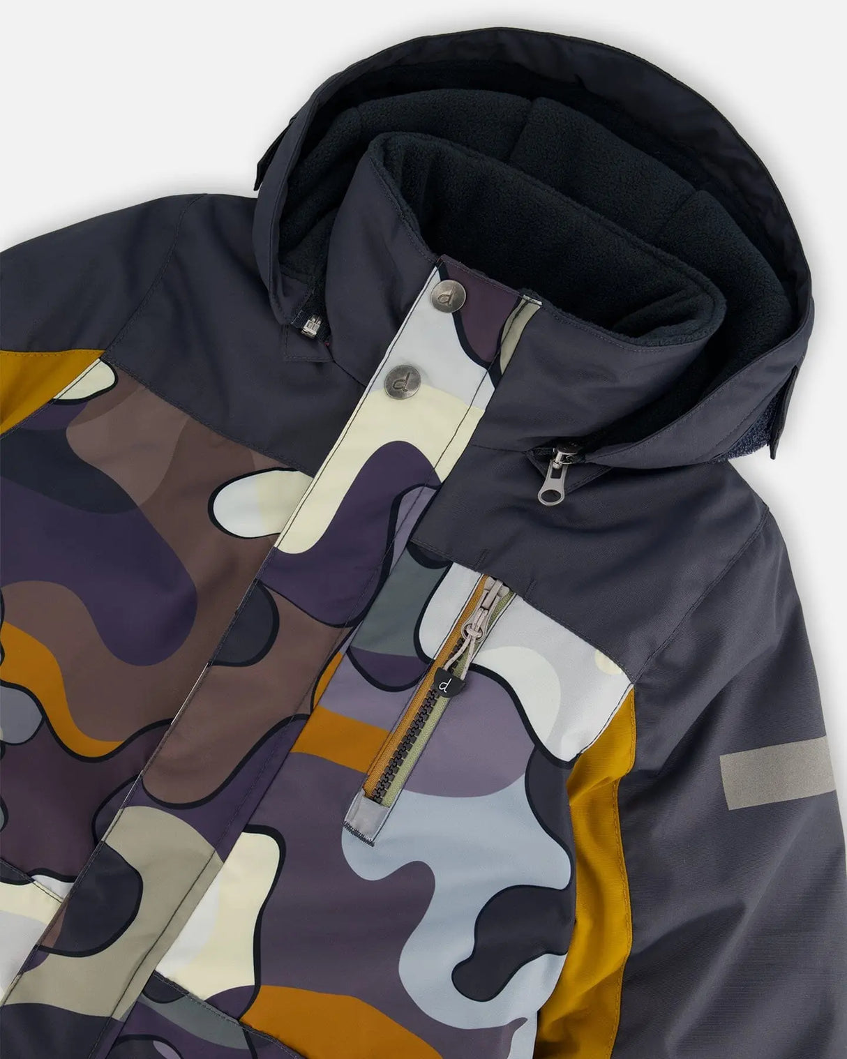 One Piece Snowsuit Dark Gray Printed Camo | Deux par Deux | Jenni Kidz