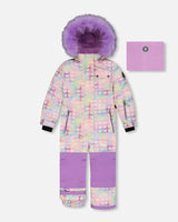 One Piece Snowsuit Lilac Printed Hearts | Deux par Deux | Jenni Kidz