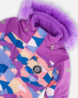 One Piece Snowsuit Mauve Printed Landscape | Deux par Deux | Jenni Kidz