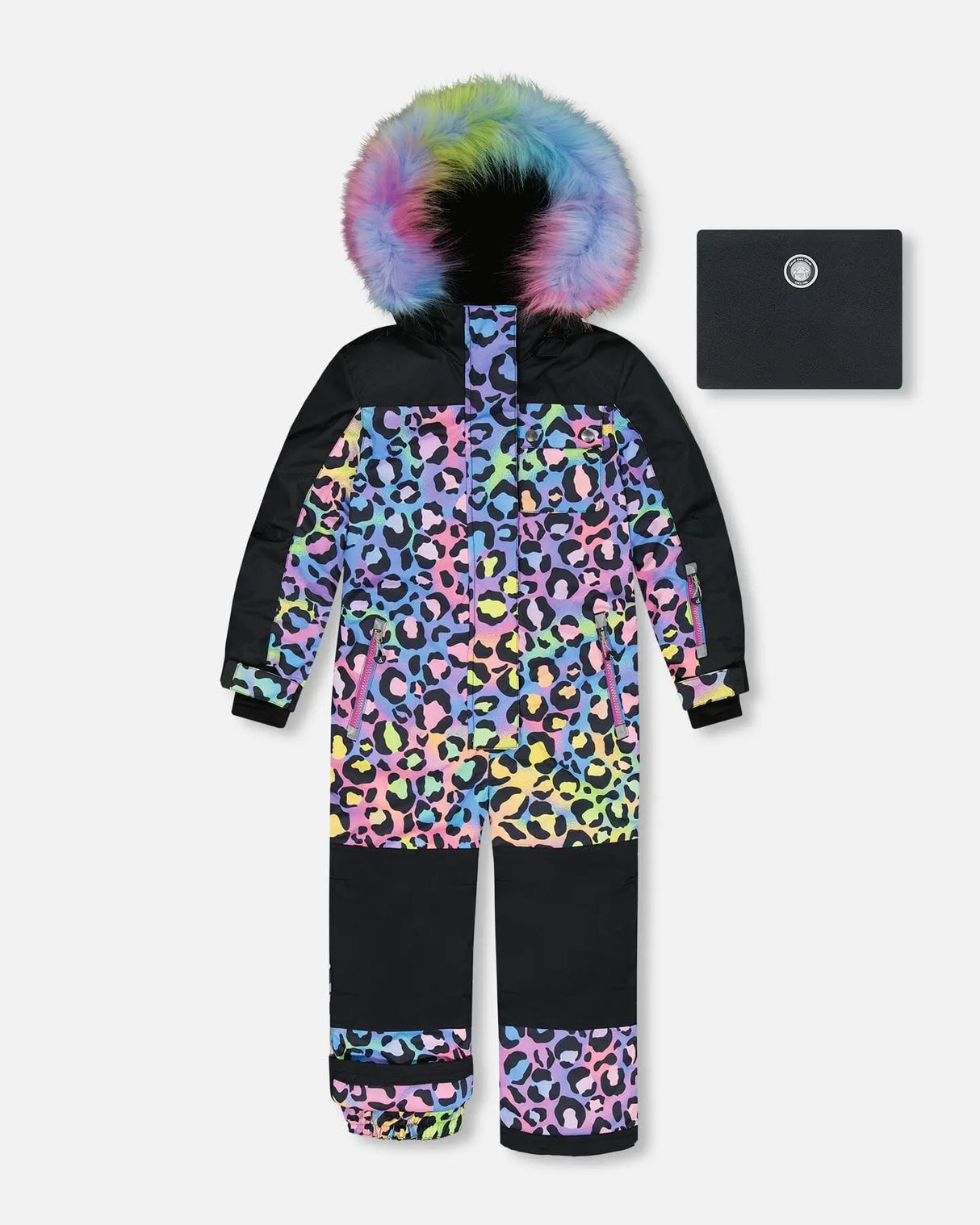 One Piece Snowsuit Printed Rainbow Leopard | Deux par Deux | Jenni Kidz