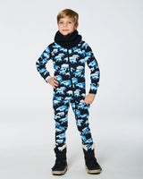 One Piece Thermal Underwear Black Printed Polar Bears | Deux par Deux | Jenni Kidz