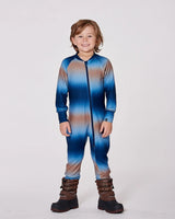 One-Piece Thermal Underwear Blue And Beige Gradient | Deux par Deux | Jenni Kidz